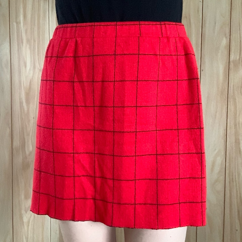 VTG Windowpane Mini Skirt